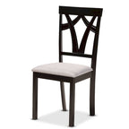 Modern and Contemporary 5-Piece Wood Dining Set-Grey/Dark Brown