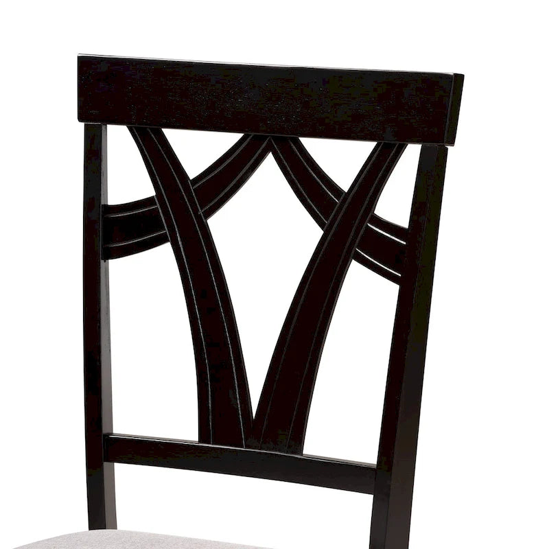 Modern and Contemporary 5-Piece Wood Dining Set-Grey/Dark Brown