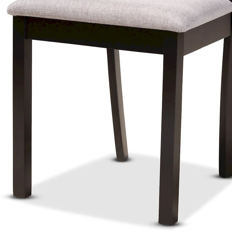 Modern and Contemporary 5-Piece Wood Dining Set-Grey/Dark Brown