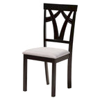 Modern and Contemporary 5-Piece Wood Dining Set-Grey/Dark Brown