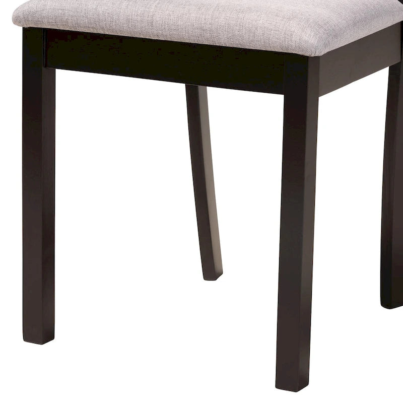 Modern and Contemporary 5-Piece Wood Dining Set-Grey/Dark Brown