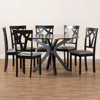 Modern and Contemporary 5-Piece Wood Dining Set-Grey/Dark Brown