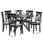 Modern and Contemporary 5-Piece Wood Dining Set-Grey/Dark Brown