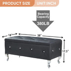 Luxury Storage Ottoman Bench, PU Upholstered Flip Top Ottoman