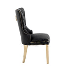 Caily Tufted Velvet Dining Chairs with Gold Chrome Legs