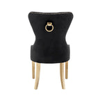 Caily Tufted Velvet Dining Chairs with Gold Chrome Legs