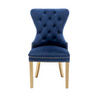 Caily Tufted Velvet Dining Chairs with Gold Chrome Legs