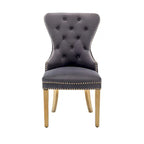 Caily Tufted Velvet Dining Chairs with Gold Chrome Legs