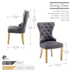 Caily Tufted Velvet Dining Chairs with Gold Chrome Legs