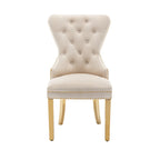 Caily Tufted Velvet Dining Chairs with Gold Chrome Legs