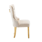 Caily Tufted Velvet Dining Chairs with Gold Chrome Legs
