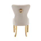Caily Tufted Velvet Dining Chairs with Gold Chrome Legs