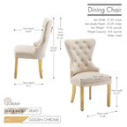 Caily Tufted Velvet Dining Chairs with Gold Chrome Legs