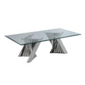 Modern Glass Coffee Table w/ Spiral Base Coffee Table