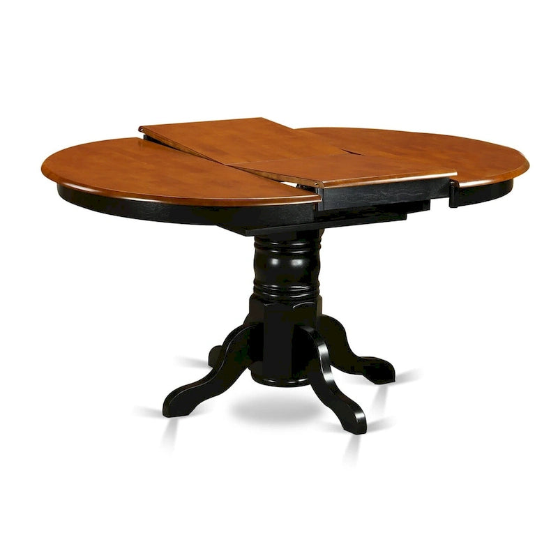 Dining Table Set- an Oval Kitchen Table and Kitchen Chairs, 42x60 Inch, Black & Cherry(Pieces Options)