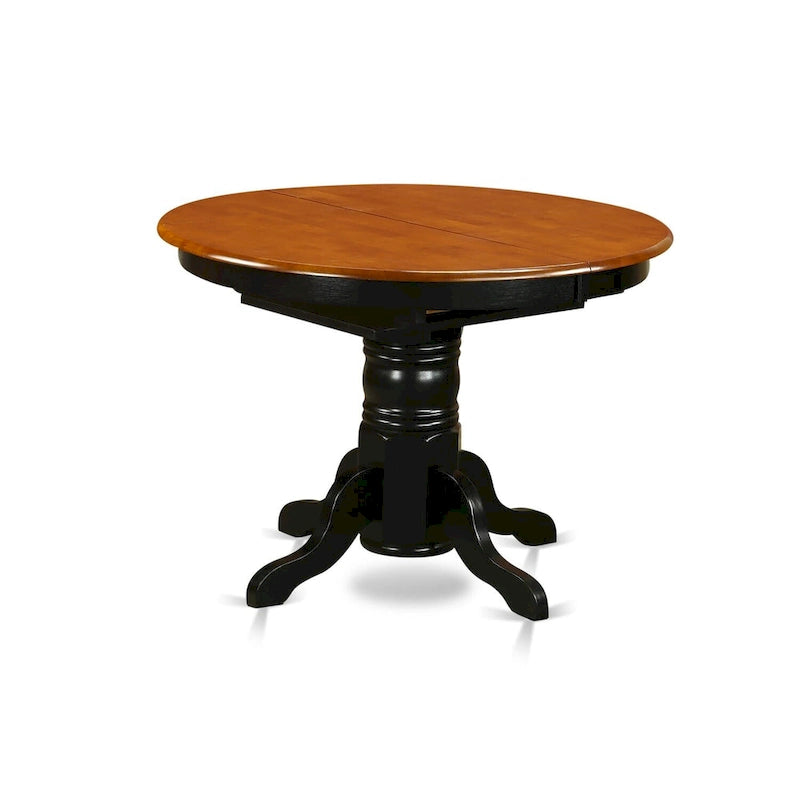 Dining Table Set- an Oval Kitchen Table and Kitchen Chairs, 42x60 Inch, Black & Cherry(Pieces Options)