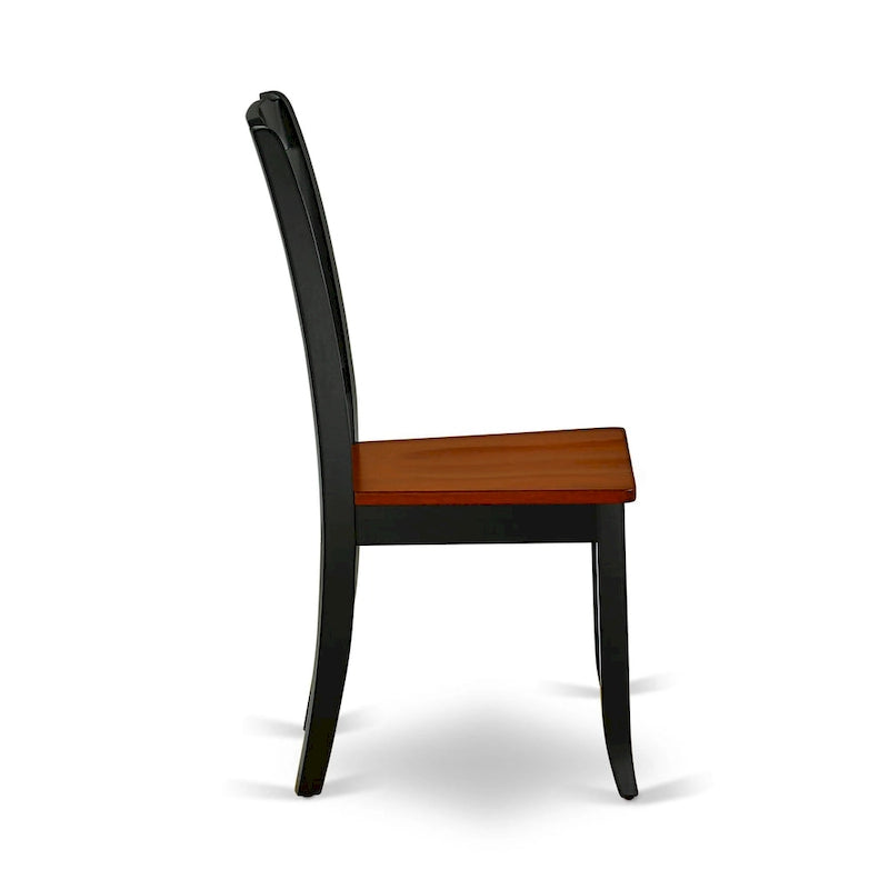 Dining Table Set- an Oval Kitchen Table and Kitchen Chairs, 42x60 Inch, Black & Cherry(Pieces Options)