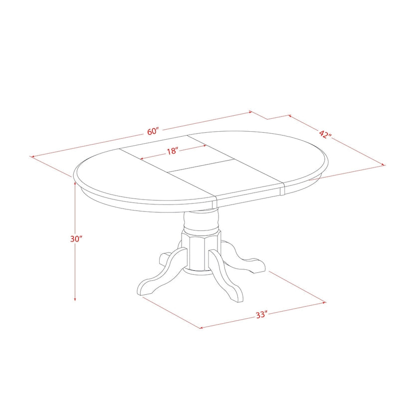 Dining Table Set- an Oval Kitchen Table and Kitchen Chairs, 42x60 Inch, Black & Cherry(Pieces Options)