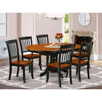 Dining Table Set- an Oval Kitchen Table and Kitchen Chairs, 42x60 Inch, Black & Cherry(Pieces Options)