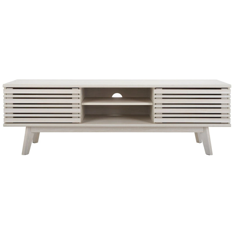 Teela Walnut 59-inch Storage Media TV Stand 59 W x 15 L x 19 H 59Wx15Dx19H