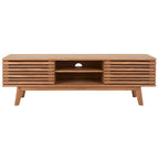 Teela Walnut 59-inch Storage Media TV Stand 59 W x 15 L x 19 H 59Wx15Dx19H