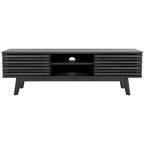 Teela Walnut 59-inch Storage Media TV Stand 59 W x 15 L x 19 H 59Wx15Dx19H