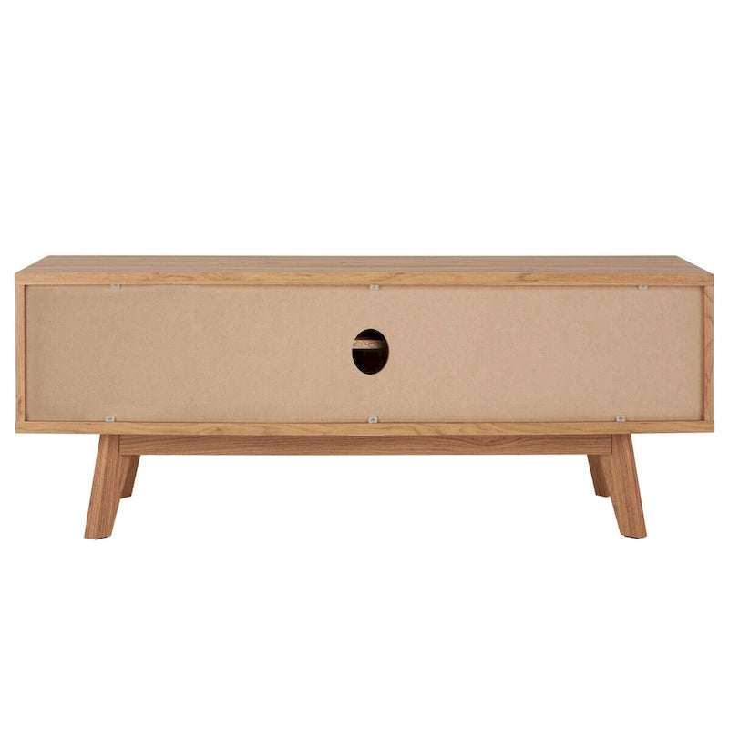 Teela Walnut 59-inch Storage Media TV Stand 59 W x 15 L x 19 H 59Wx15Dx19H