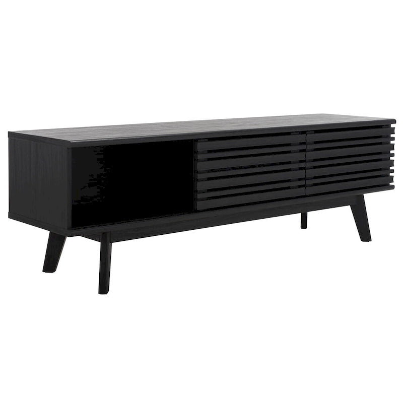 Teela Walnut 59-inch Storage Media TV Stand 59 W x 15 L x 19 H 59Wx15Dx19H