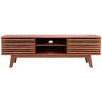 Teela Walnut 59-inch Storage Media TV Stand 59 W x 15 L x 19 H 59Wx15Dx19H