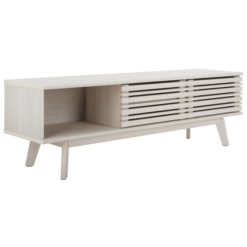 Teela Walnut 59-inch Storage Media TV Stand 59 W x 15 L x 19 H 59Wx15Dx19H