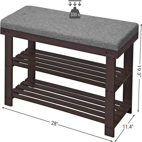 3-Tier Shoe Rack 11.4D x 28W x 19.3H