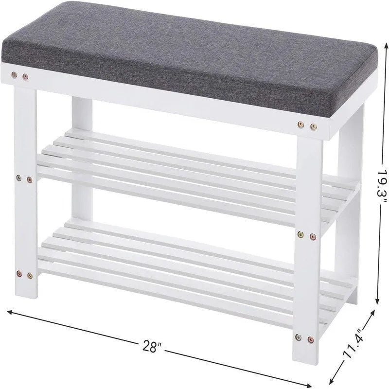 3-Tier Shoe Rack 11.4D x 28W x 19.3H