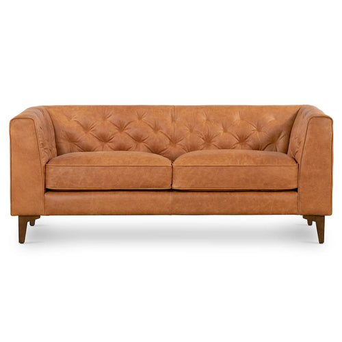 Apartment Sofa Full Grain Genuine Italian Leather
