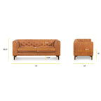 Apartment Sofa Full Grain Genuine Italian Leather
