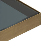 Modern Glam 20 Metal and Glass Gold and Black Side Accent Table 22 x 22 x 20