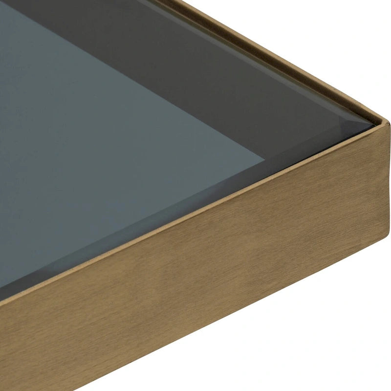 Modern Glam 20 Metal and Glass Gold and Black Side Accent Table 22 x 22 x 20