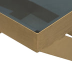 Modern Glam 20 Metal and Glass Gold and Black Side Accent Table 22 x 22 x 20