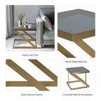 Modern Glam 20 Metal and Glass Gold and Black Side Accent Table 22 x 22 x 20