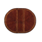 Cherry Traditional Fabric Oval Double Pedestal Dining Room Set