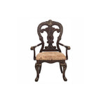 Cherry Traditional Fabric Oval Double Pedestal Dining Room Set