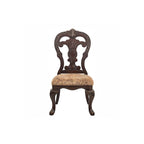 Cherry Traditional Fabric Oval Double Pedestal Dining Room Set