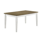Brown Brushed and Off White Rectangular Dining Table
