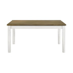 Brown Brushed and Off White Rectangular Dining Table