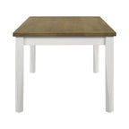 Brown Brushed and Off White Rectangular Dining Table