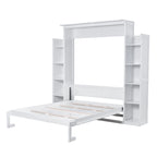 Queen Size Murphy Bed with Shelves