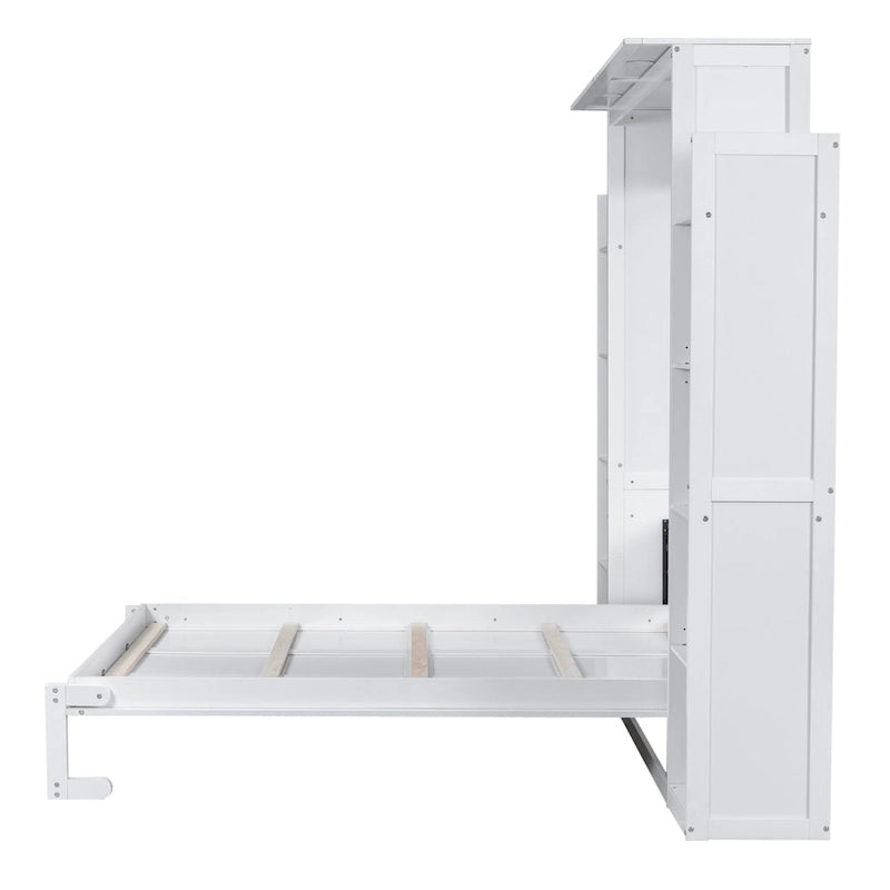 Queen Size Murphy Bed with Shelves