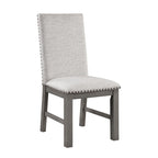 7 PCS Dining Set w/ Extension Leaf Table and 6 Upholstered Chairs