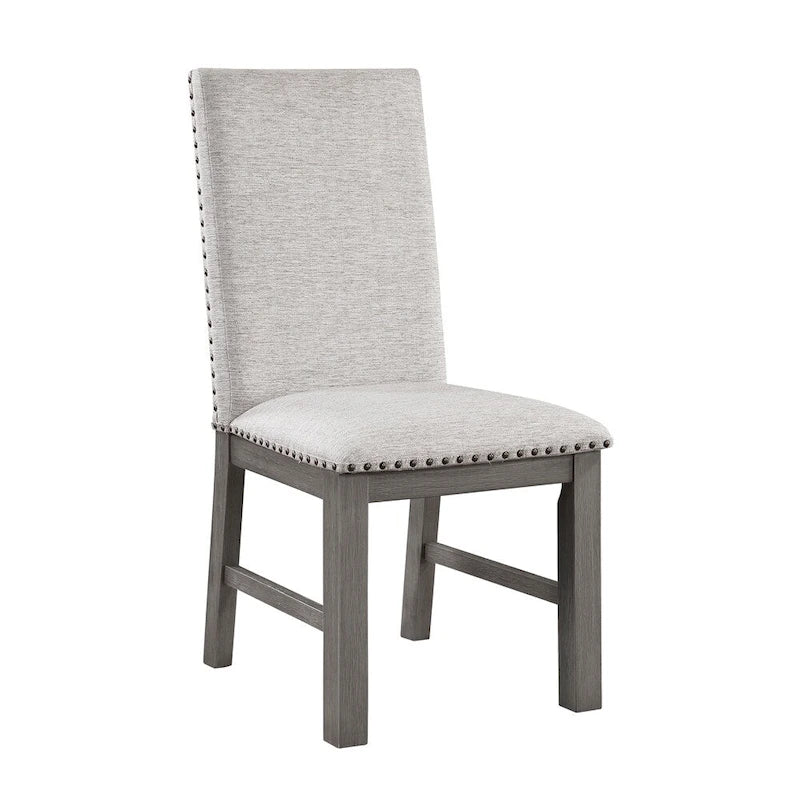 7 PCS Dining Set w/ Extension Leaf Table and 6 Upholstered Chairs