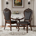 Traditional Solid Wood Dining Arm Chairs with Nailhead Trim and Cabriole Legs