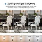 Traditional Solid Wood Dining Arm Chairs with Nailhead Trim and Cabriole Legs
